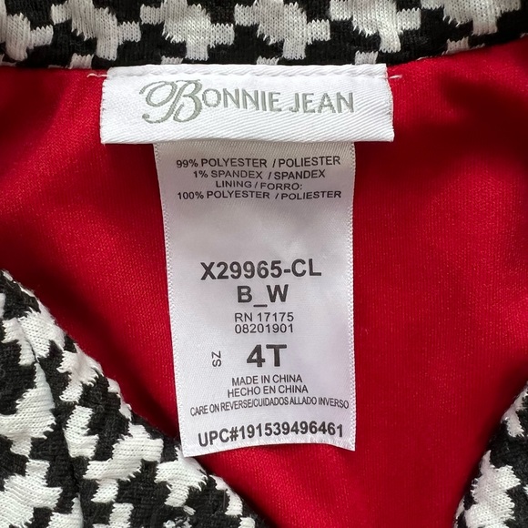 BONNIE JEAN GIRLS LIGHTWEIGHT HOUNDSTOOTH COAT  SIZE  4T - Picture 3 of 6